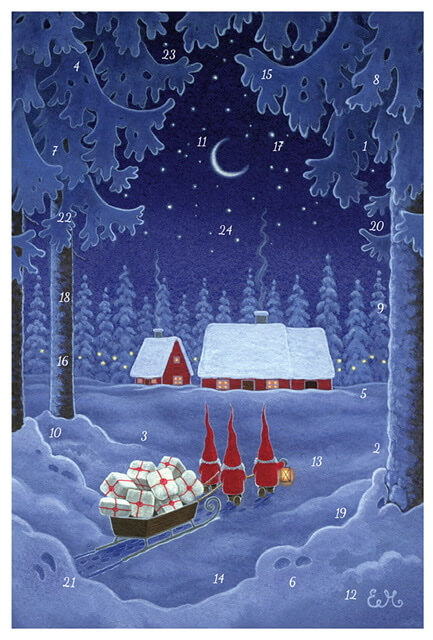 Julkalenderkort God Jul - 8
