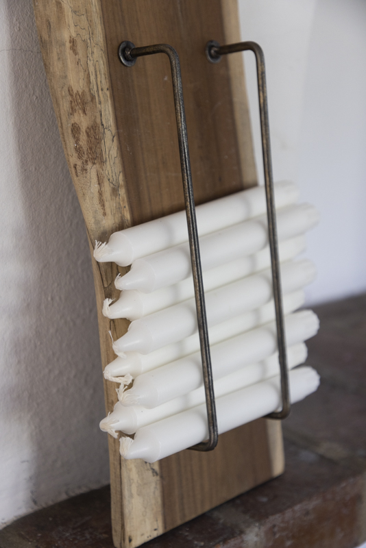 Candle storage candle holder - Wood/Metal - 40x18 cm - 8
