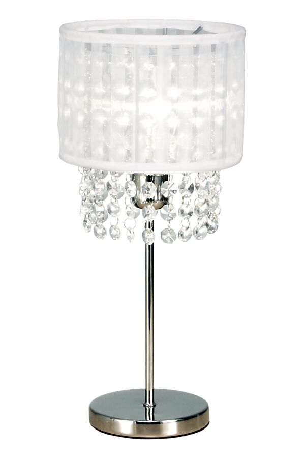 VENDELA bordlampa, krom - vit - Aneta Lighting