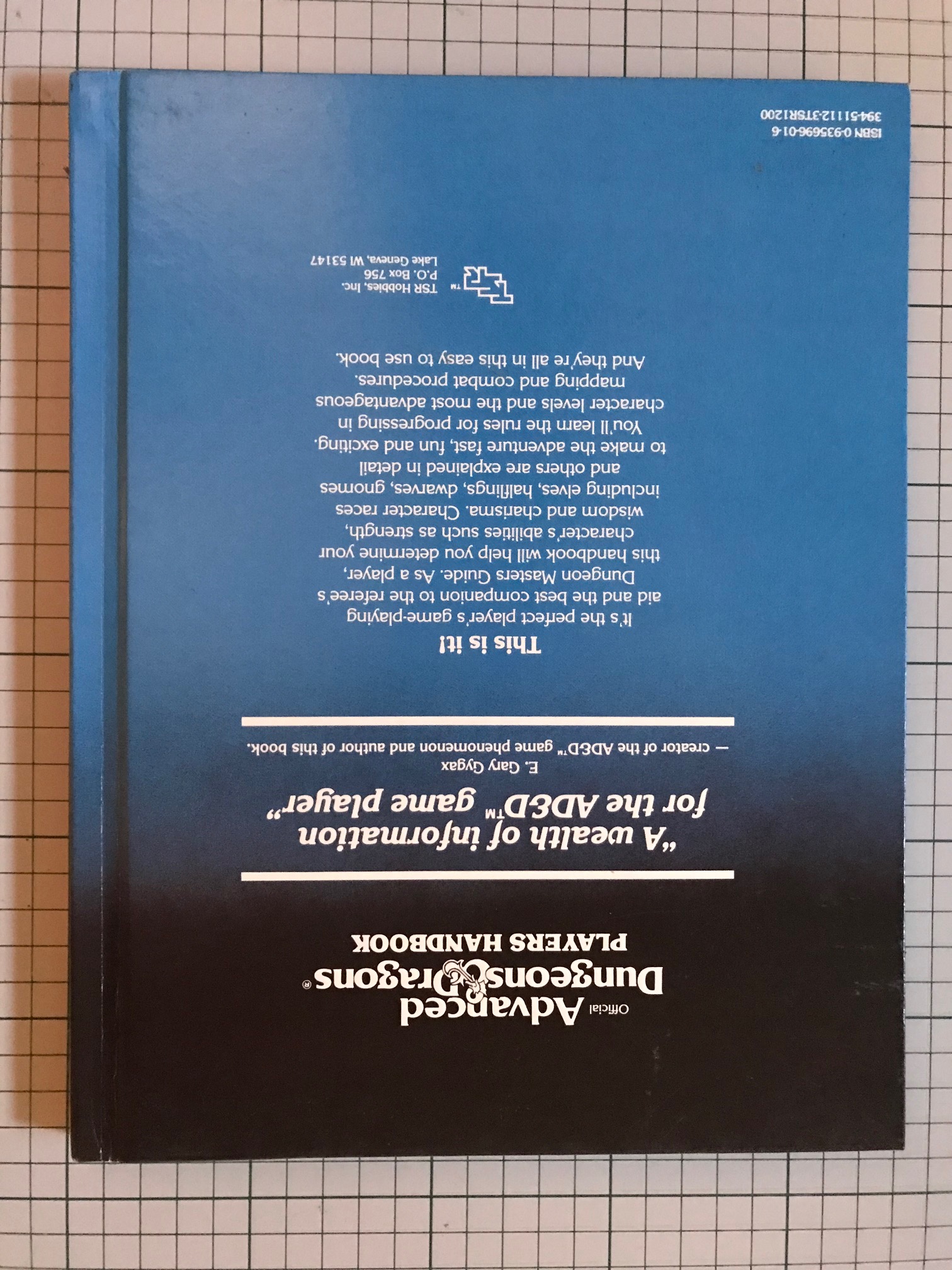 Advanced Dungeons & Dragons Players Handbook 6th Printing - 2