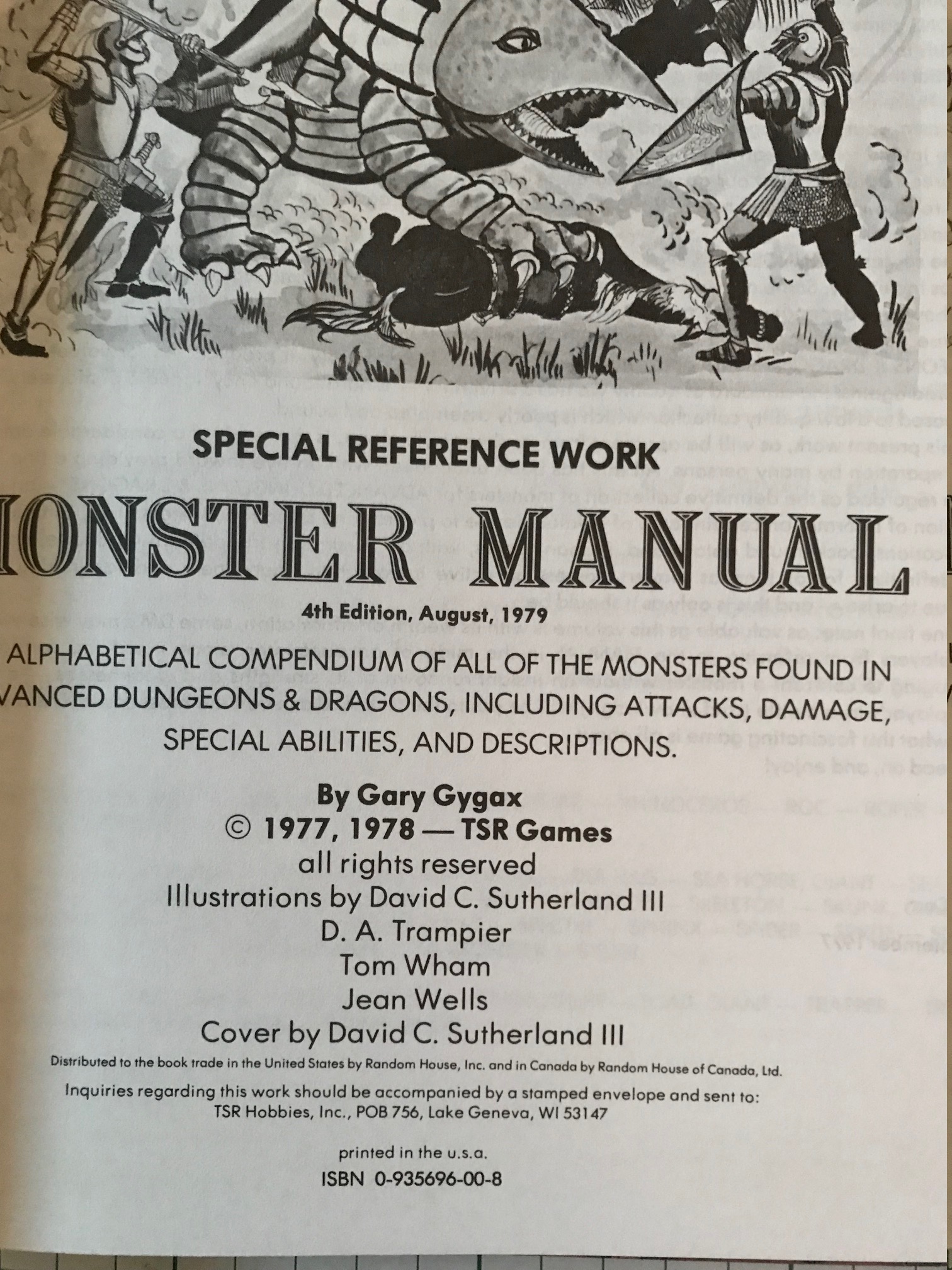 1979 4th store Edition Advanced D&D Monster Manual