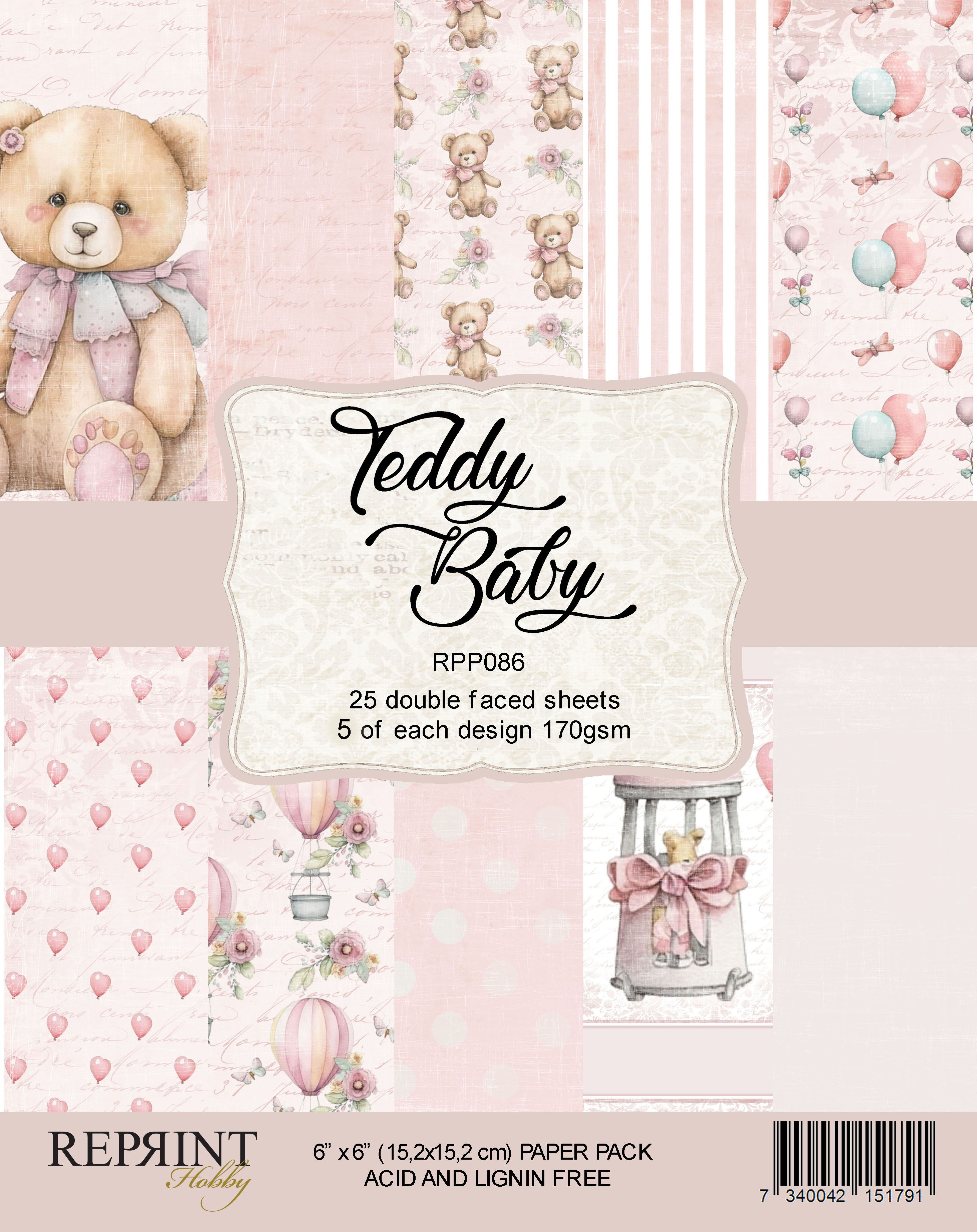 Reprint Teddy Baby Collektion 6"x6"