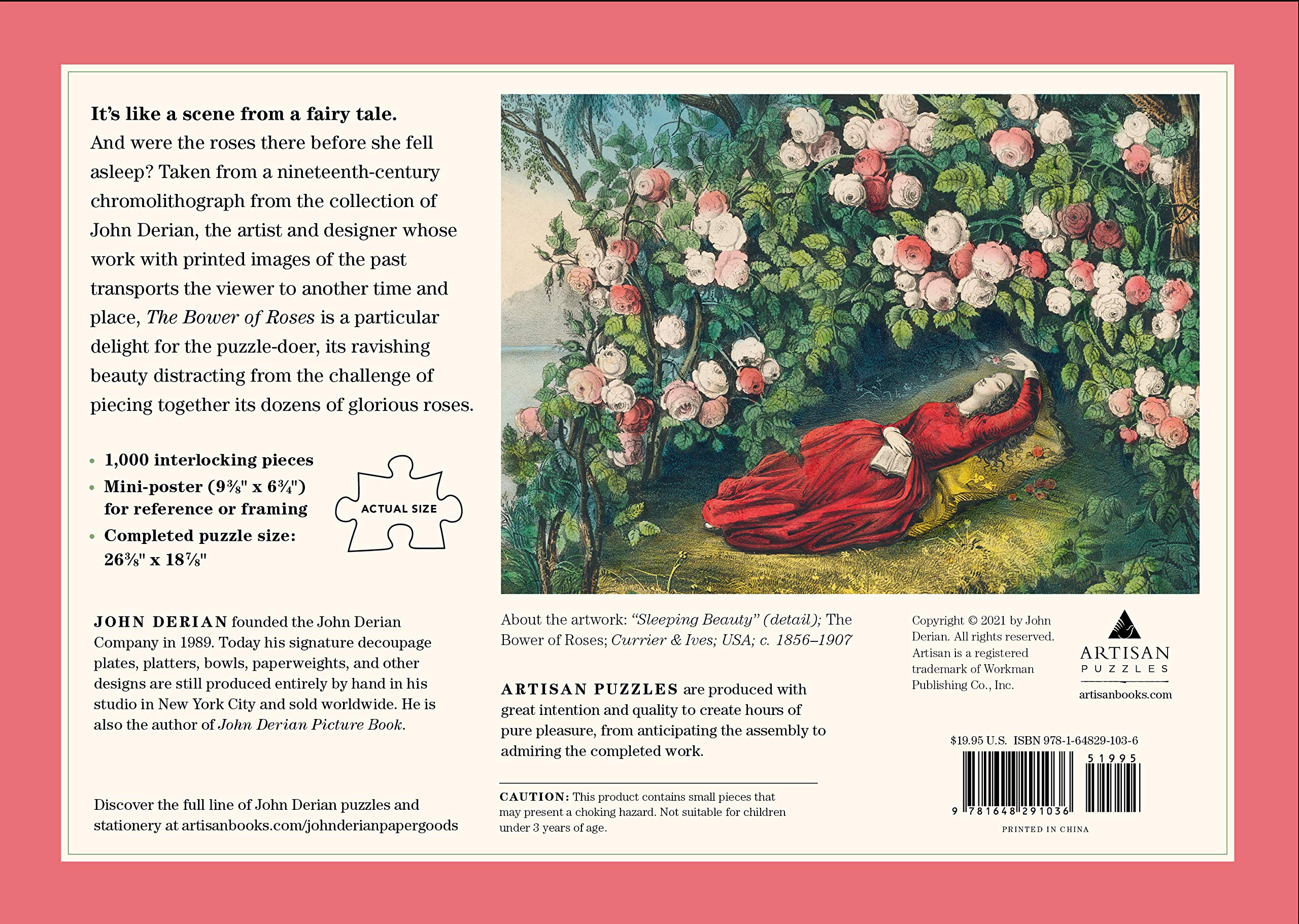 John Derian Paper Goods: The Bower of Roses 1,000-Piece Puzzle - 3