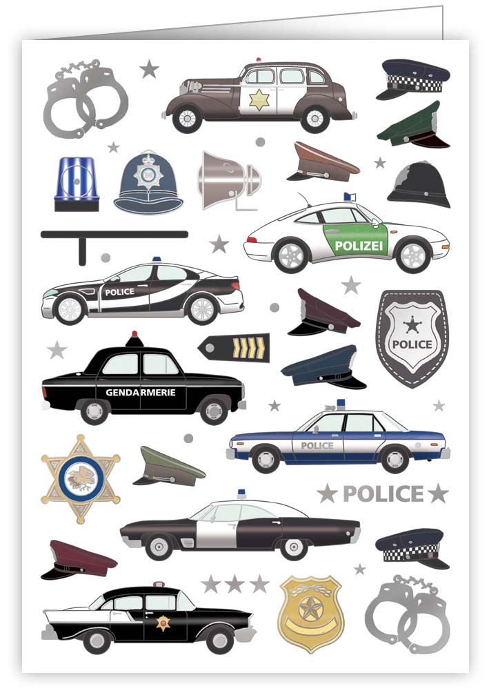 Police Icons, Greeting Card