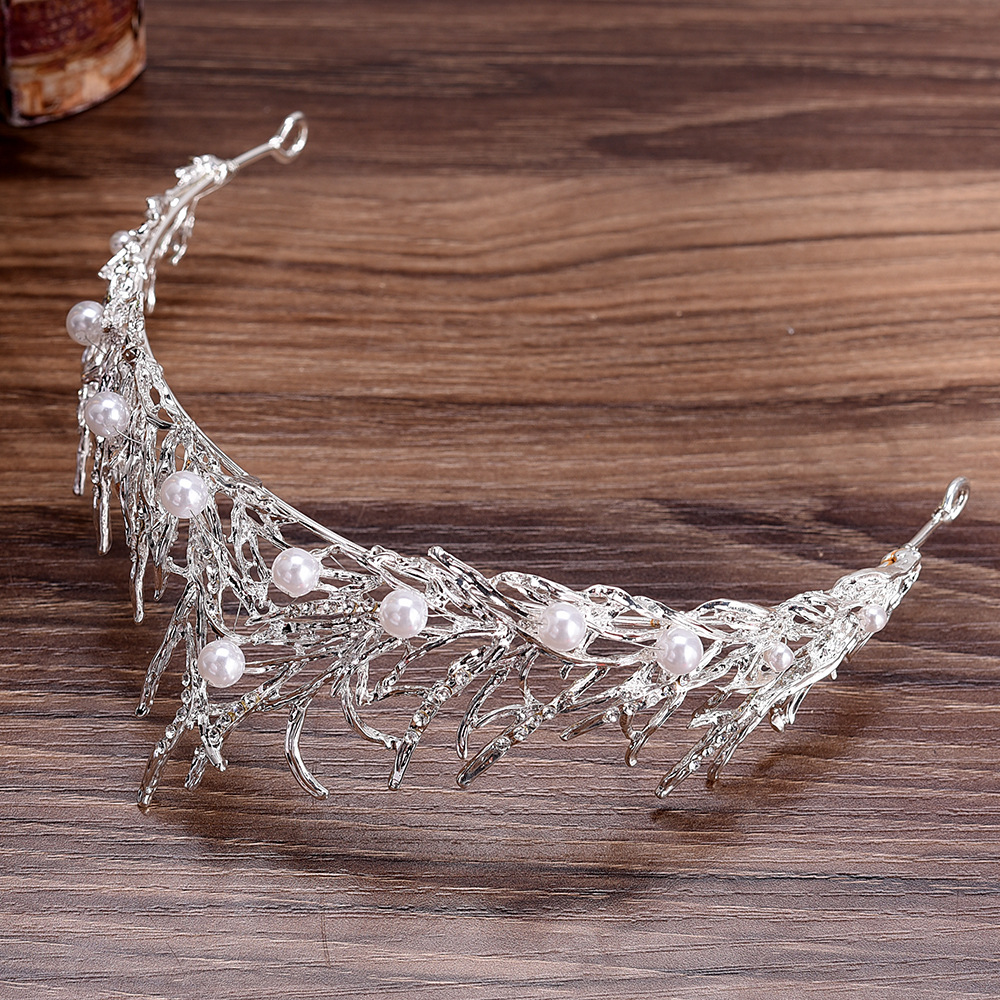 Kristall bröllop hår krona tiara - 4