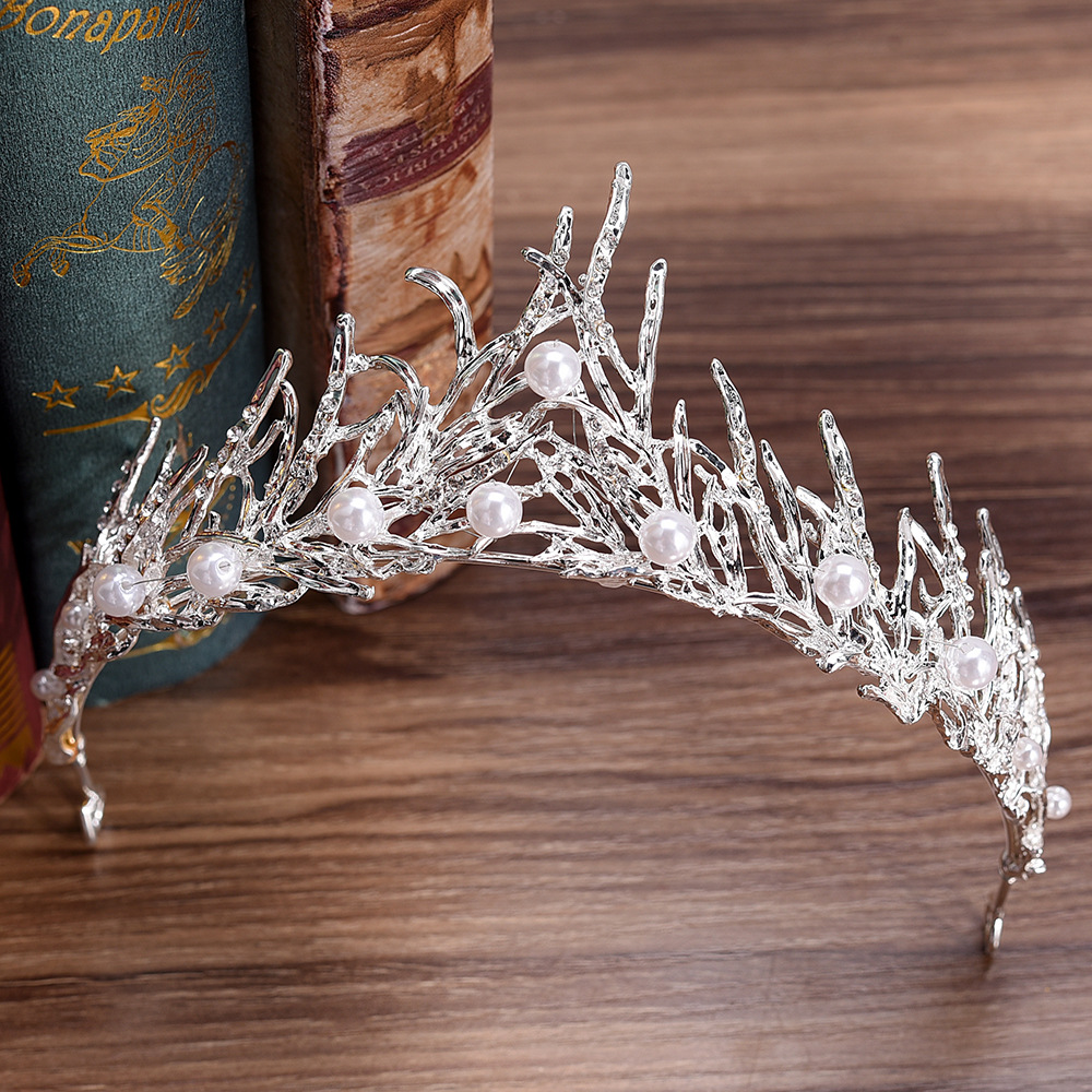 Kristall bröllop hår krona tiara - 5