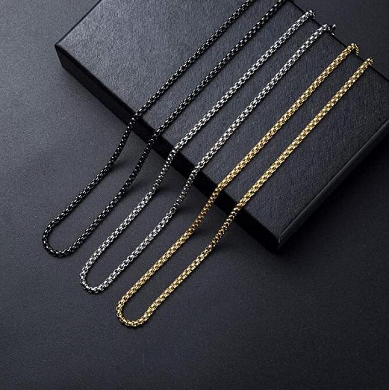 Rostfritt stål HALSBAND GULD, SILVER, SVART  - 2