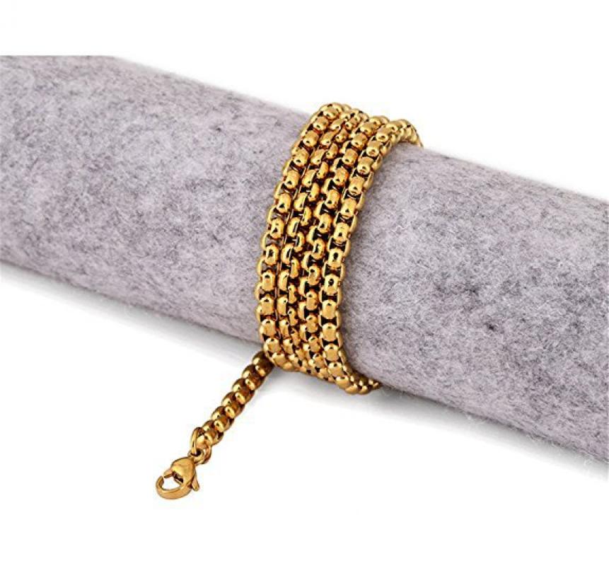 Rostfritt stål HALSBAND GULD, SILVER, SVART  - 4