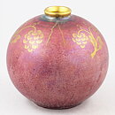 Josef Ekberg (1920s) Spherical Art Deco Vase with Pink Luster Glaze 14 cm