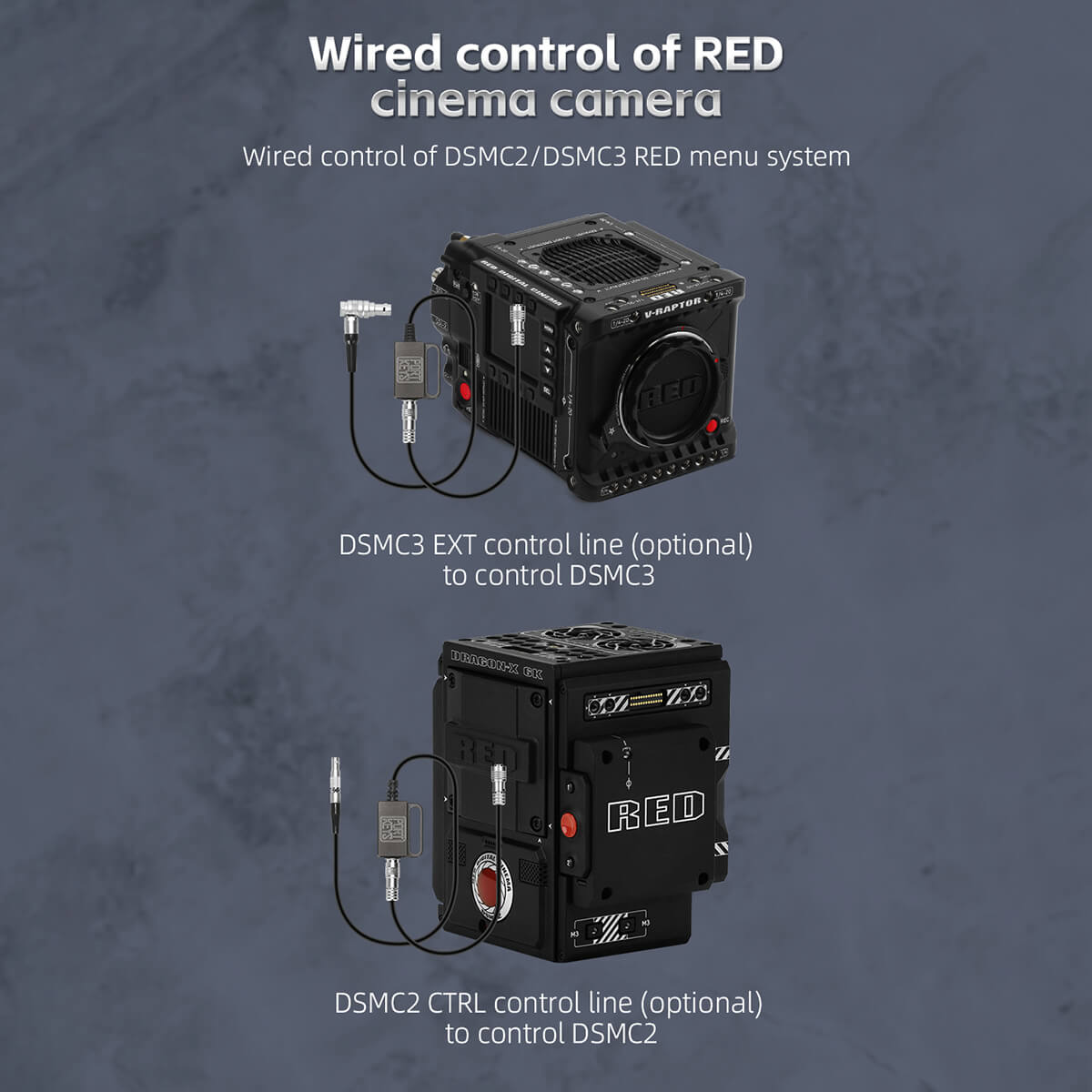 Portkeys Red Komodo / Raptor Control Cable - 5