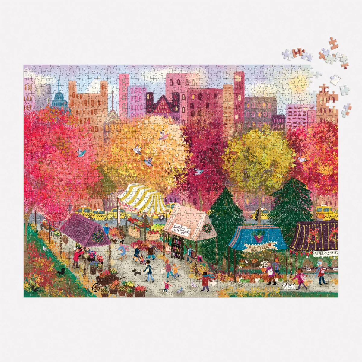 Joy Laforme Autumn at the City Market 1000 Piece Puzzle - 4