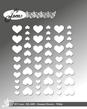 BY Lene Enamel Hearts  - White
