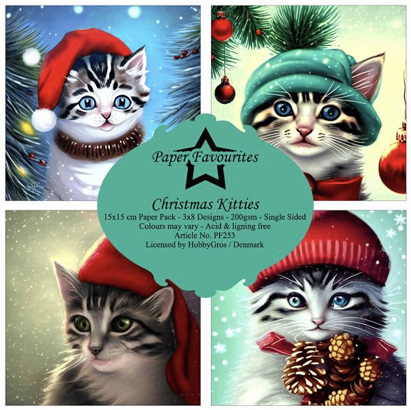Paper Favourits Christmas Kitties 6x6 Inch Paper Pack  - 3