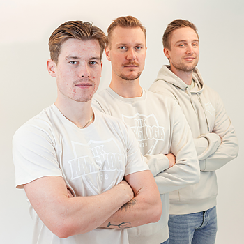 Beige T-shirt med stort tryck