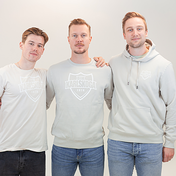Beige Hood med tryck