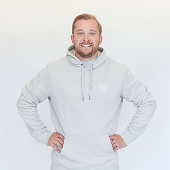 Beige Hood med tryck
