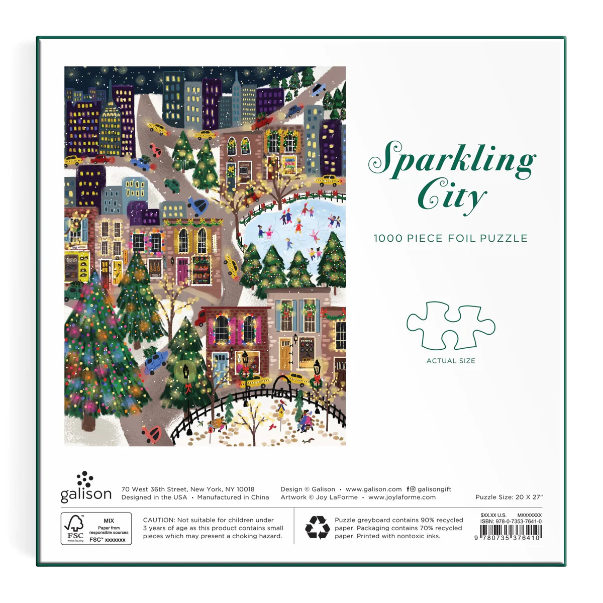 Joy Laforme Sparkling City 1000 Piece Foil Puzzle In a Square Box - 5