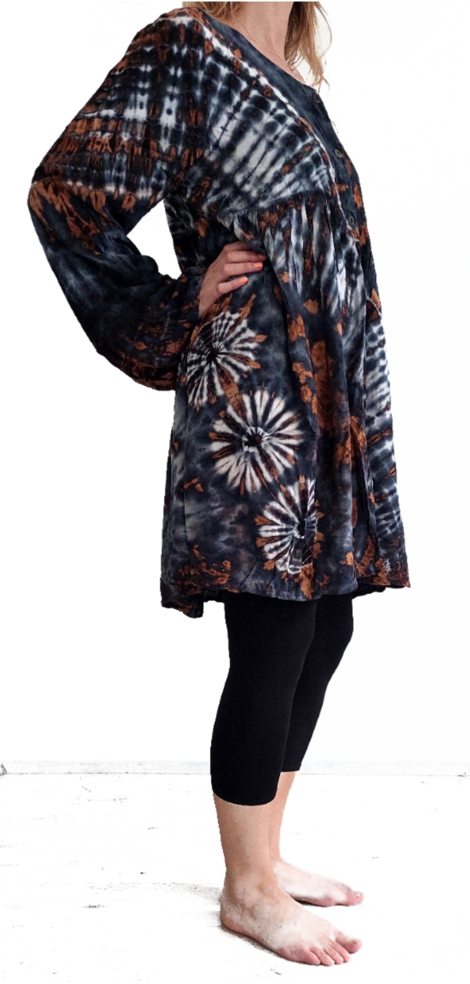 Batik Tunika / Kort klänning med knappar - 6