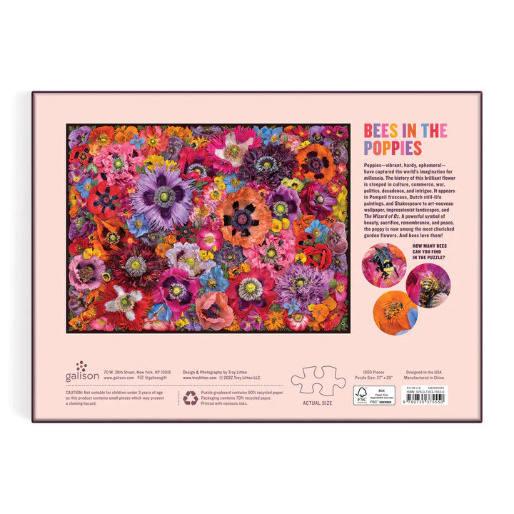Troy Litten Bees in the Poppies 1000 Piece Puzzle - 6