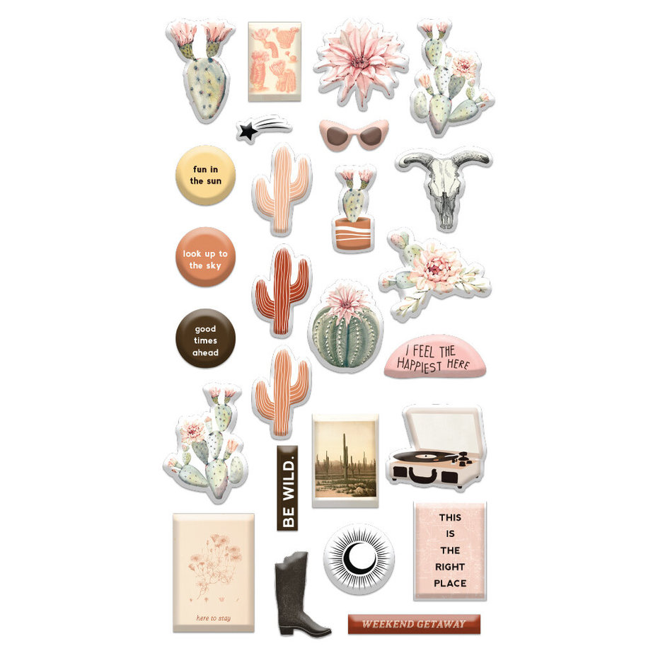 Golden Desert -  Puffy Stickers, 26st, Prima Marketing