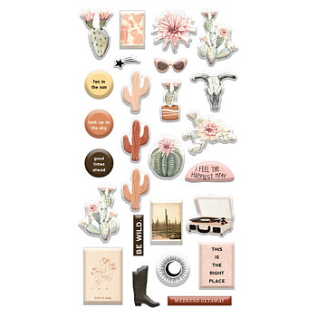 Golden Desert -  Puffy Stickers, 26st, Prima Marketing