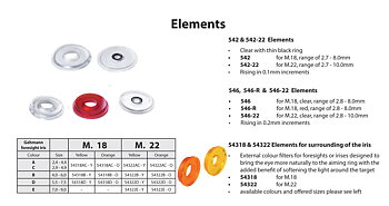 Elements for surrounding of the iris M18 - yellow