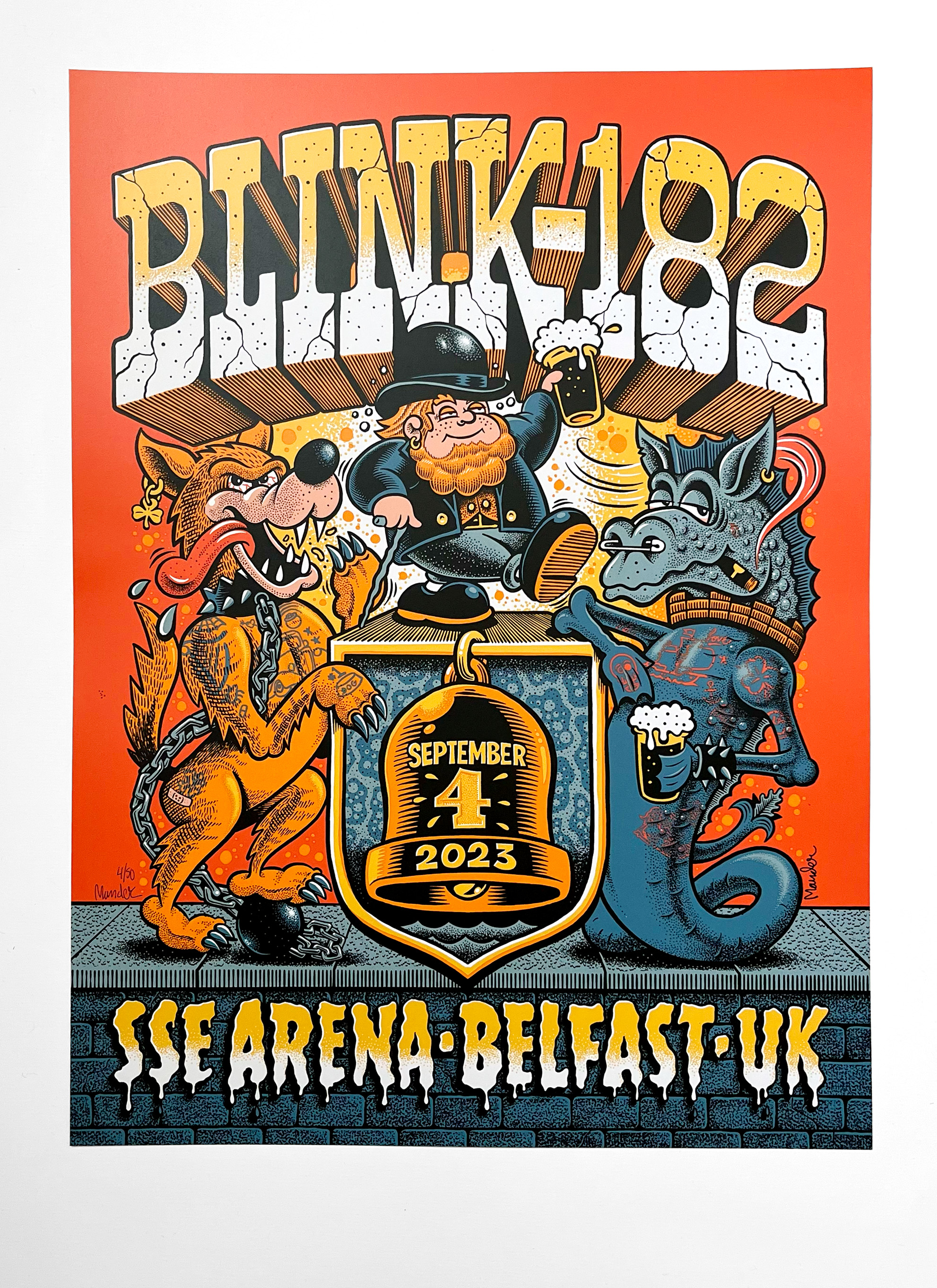 Official Blink-182 Cancelled Belfast Event Poster by Martin Ander