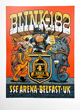 Official Blink-182 Cancelled Belfast Event Poster by Martin Ander