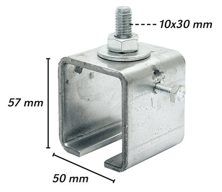 Hållare till 41x41mm Skena - 2
