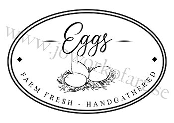 Etikett Farm Fresh Eggs oval 9x6cm (Digital produkt)