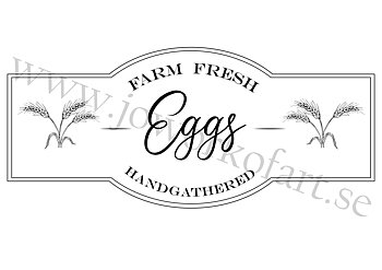 Etikett Farm Fresh Eggs med axillustration 7x16cm (Digital produkt)