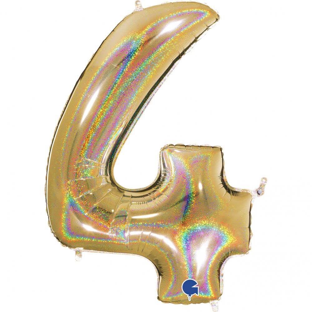 Sifferballonger Guld Glitter 100 cm - 5