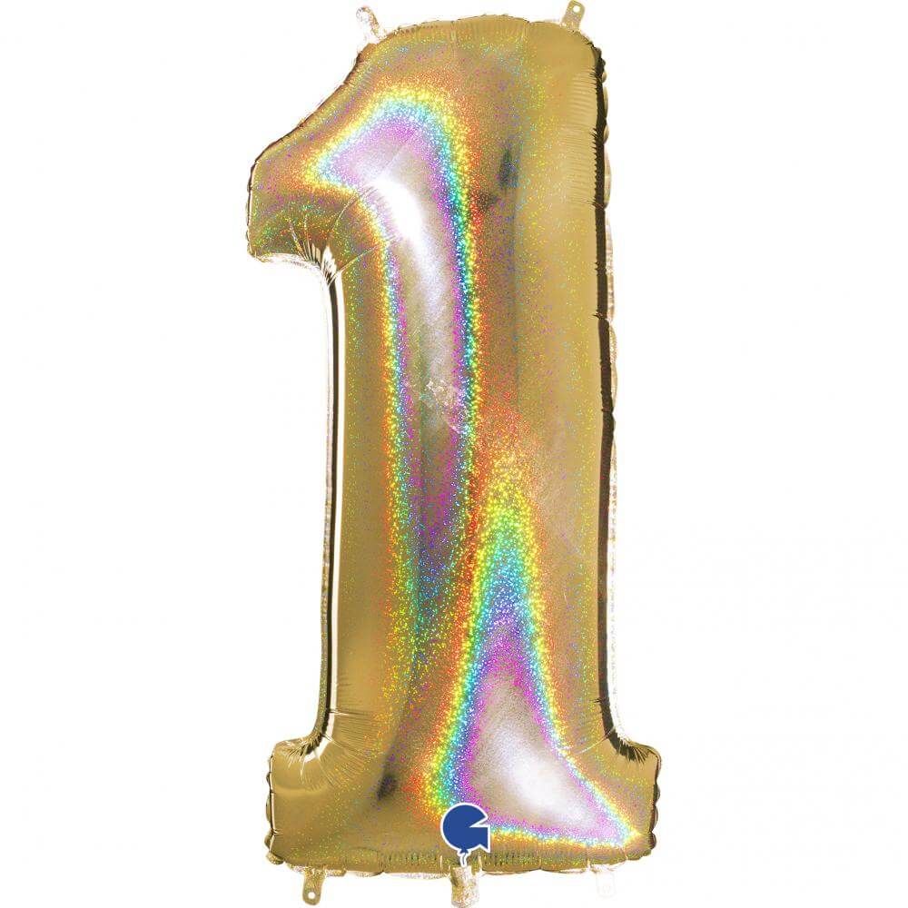 Sifferballonger Guld Glitter 100 cm - 2