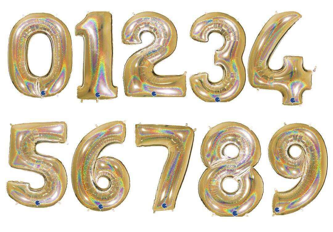 Sifferballonger Guld Glitter 100 cm