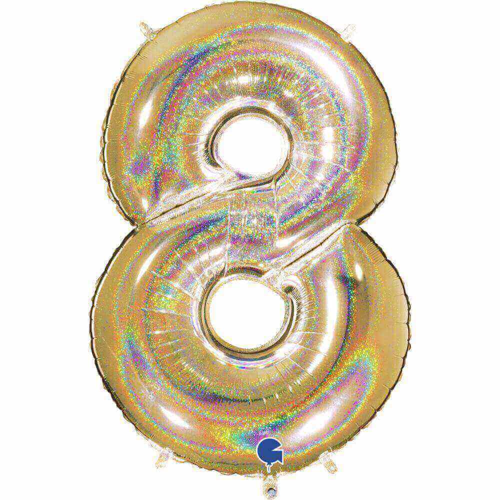 Sifferballonger Guld Glitter 100 cm - 9