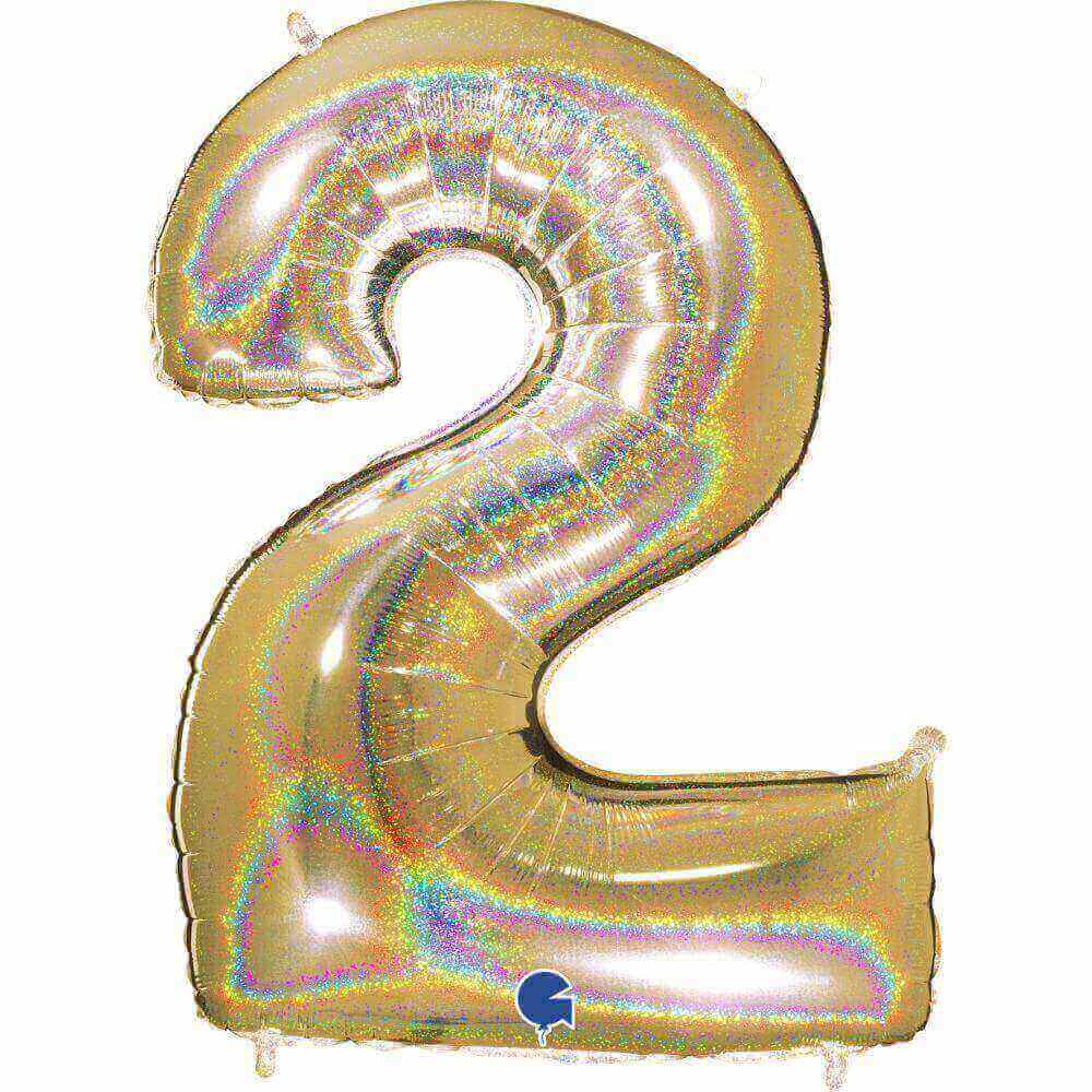 Sifferballonger Guld Glitter 100 cm - 3