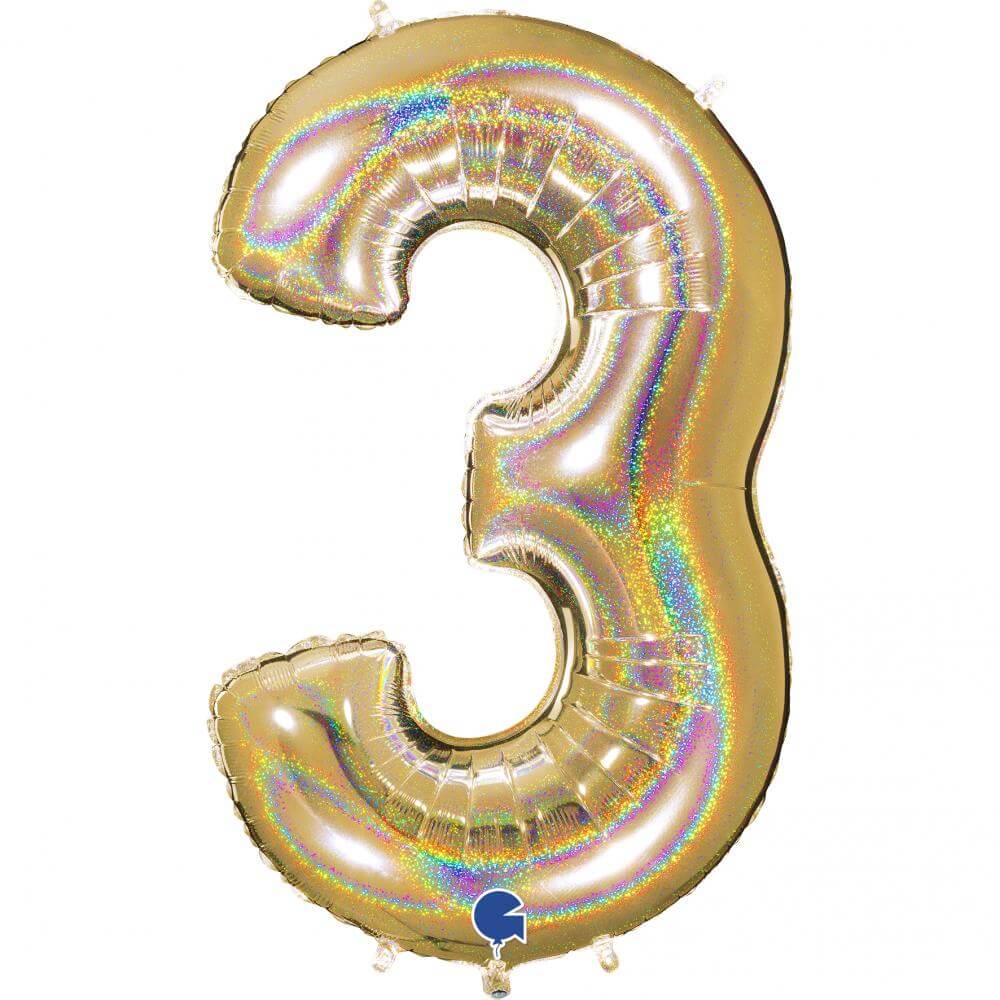 Sifferballonger Guld Glitter 100 cm - 4