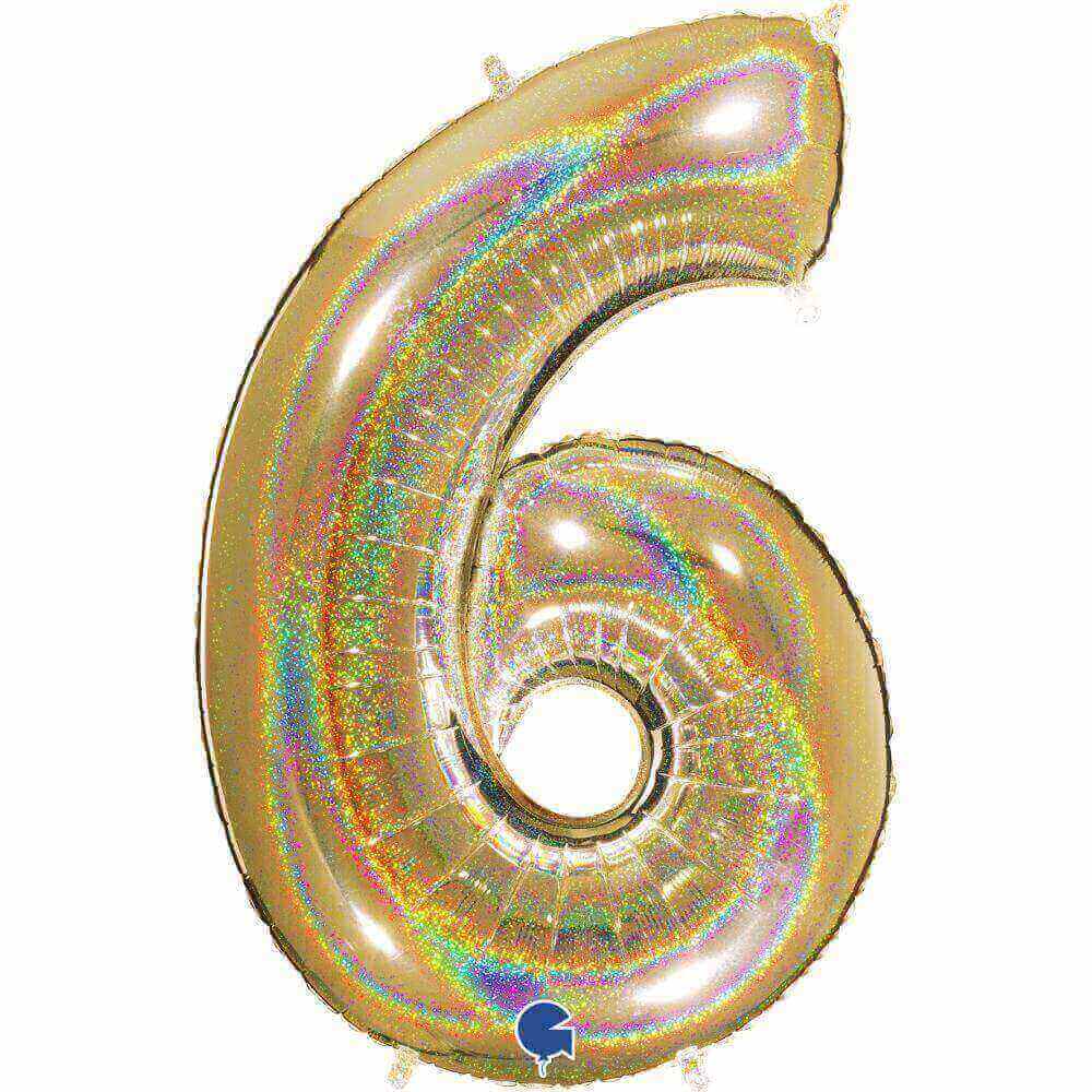 Sifferballonger Guld Glitter 100 cm - 7
