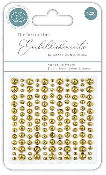 Craft Constrtium Adhesive Pearls Gold