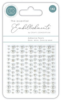 Craft Constrtium Adhesive Pearls Silver