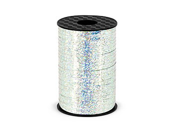 Ballongsnöre Holografisk Silver 225 m