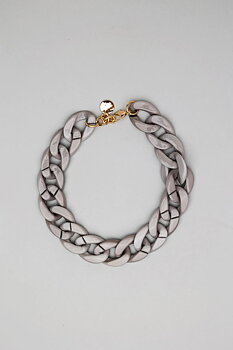 BOW19 Big chain necklace soft grey -New in-