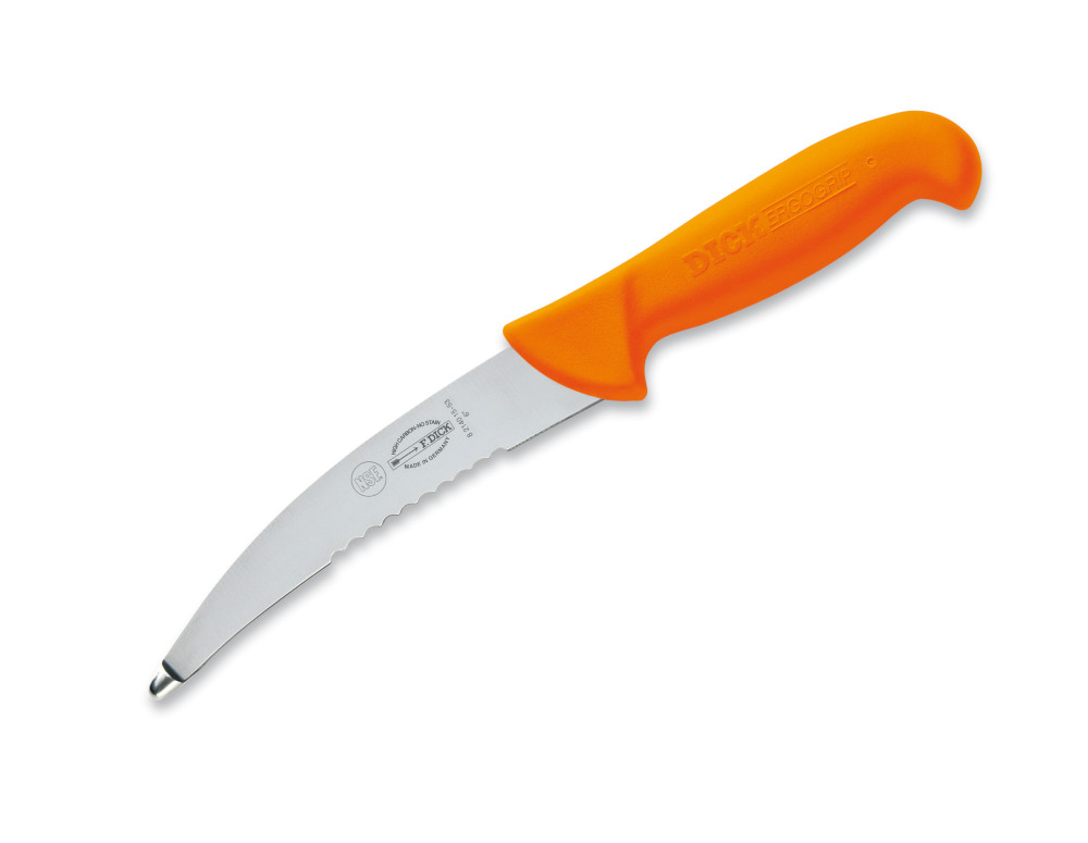 Bukkniv Dick 2140 stålk+tandn, 15 cm / ORANGE