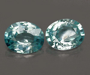 Hermosas piedras preciosas de circonita azul natural a juego. - 3