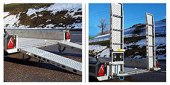 Henra - extra lång fällbar ramp - maskintrailers