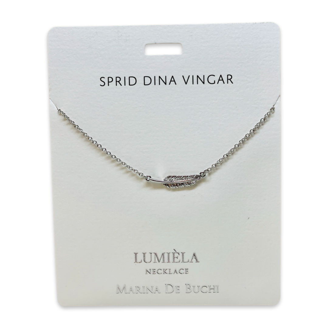 Budskaps Halsband - Fjäder - "Sprid dina vingar"