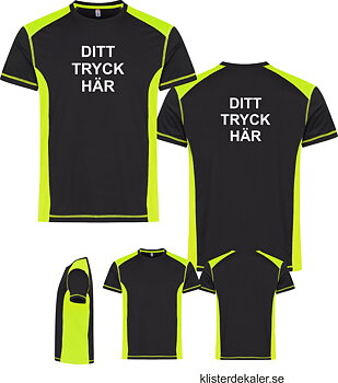 Kontrast T-shirt med eget tryck som tillval.
