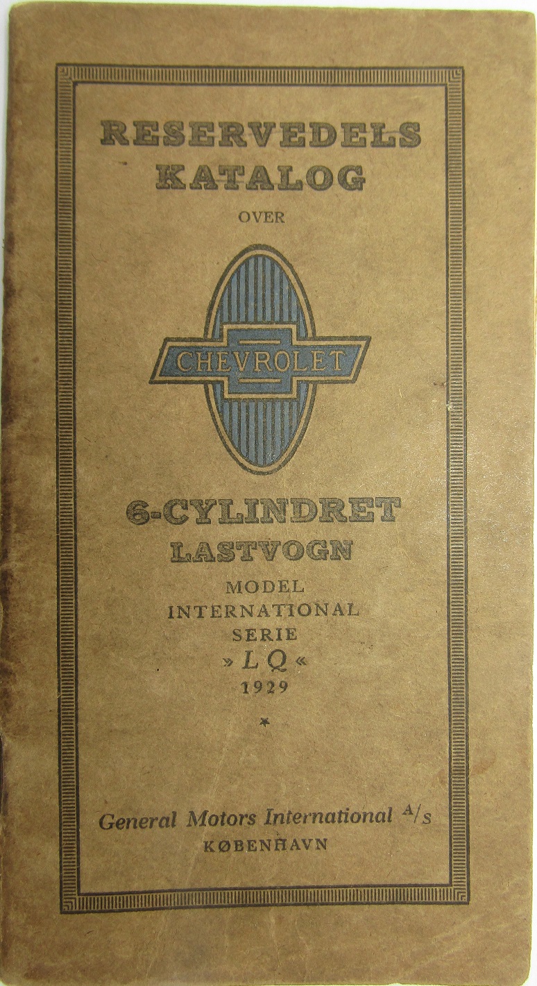 1929 Chevrolet Lastbil Reservdelar för 6 cylindriga Danskt Original