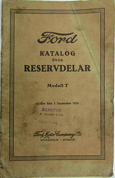 1909 - 1924 Ford Model T Reservdelskatalog svensk