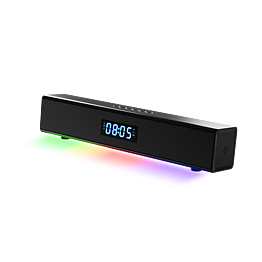 Stealth Light Up Soundbar with Digital Clock and Gaming Session Timer